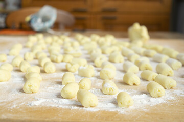 Fototapeta na wymiar handmade gnocchi made at home