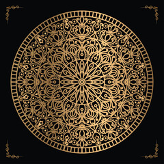 Luxury mandala design gold color