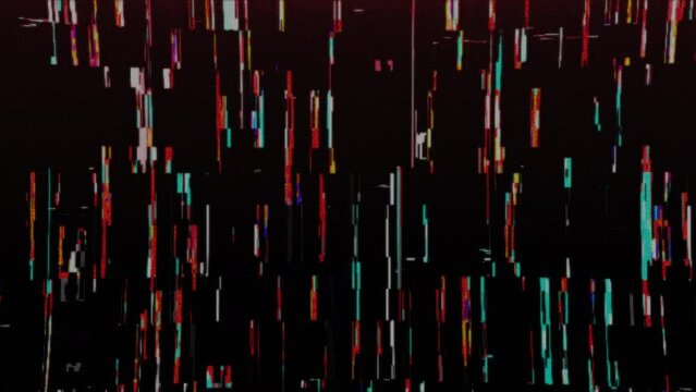 Multicolor pixelated cyber digital glitch. Television screen error no signal. Seamless loop VFX for transition video editing. 4K footage visual effect. ProRes 422 HQ. 