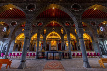 Obraz premium he Surp Giragos Armenian Church or St. Kyriakos Church is in the Sur district of Diyarbakır in southeastern Turkey.
