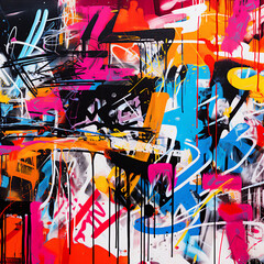 Vibrant Graffiti Land Poster with High-Contrast Colors and Expressive Brushstrokes