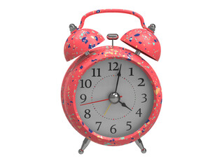 Alarm clock isolated on transparent background. 3d rendering - illustration