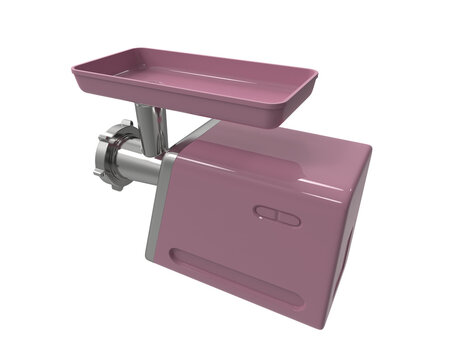 Meat grinder isolated on white background. 3d rendering - illustration