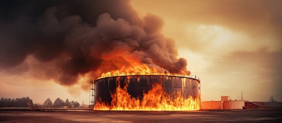 Burning storage tank
