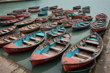 Fototapeta na wymiar nutshell boats explore writing near travel stuff