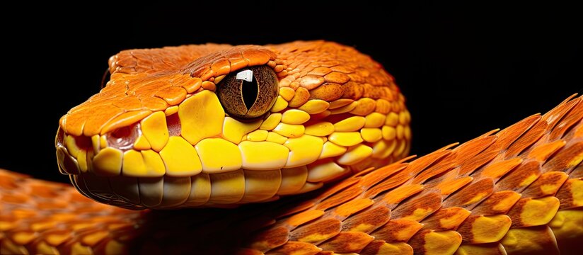 Golden lancehead snake, found only on Ilha da Queimada Grande, Brazil.