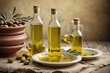olive oil saucers bottles