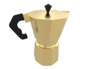 Kettle isolated on transparent background. 3d rendering - illustration