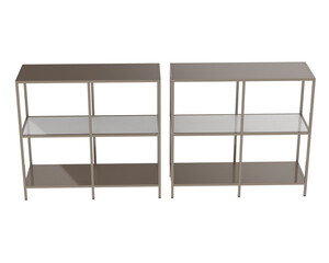 Shelves isolated on transparent background. 3d rendering - illustration