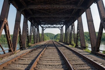 Fototapeta na wymiar person railroad bridge