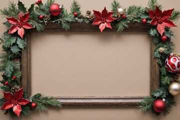 Fototapeta na wymiar photo frame christmas decorations