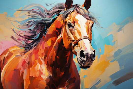 Bright and Colorful A Fauvism Style of a Horse, Generative Ai