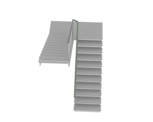 Indoor stairs isolated on transparent background. 3d rendering - illustration
