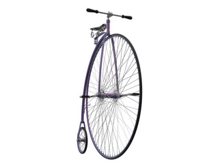 Retro bike isolated on transparent background. 3d rendering - illustration