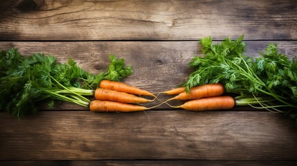 Fresh and vibrant organic carrots on a clean white wooden background   healthy farm produce concept