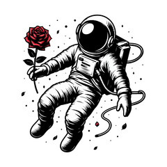 vector Astronaut in space hand drawn sketch in doodle style illustration, illustration of astronaut floating in space   © Shahzil