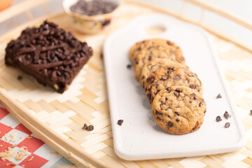 chocolate chip cookies on a plate