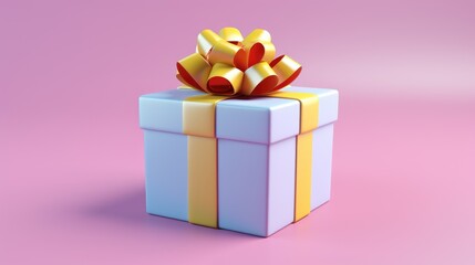 Obraz premium colorful ribbon gift box present copyspace, ai