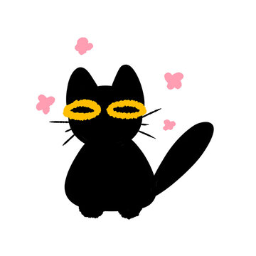 cat with Flower partical