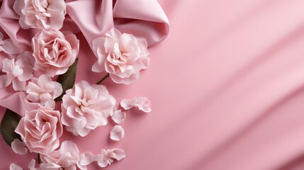 Beautiful Picture of a Pink Blanket with Pink Roses