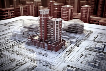 Architectural blueprint and drafting tools for precise building design and construction planning