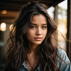 Naklejka premium beautiful young girl in her 20s looking stunning
