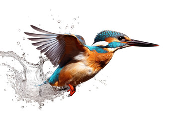 Diving Kingfisher Majesty On Transparent Background