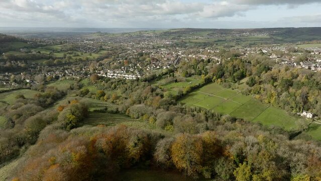 Stroud Cotswolds Town Autumn Countryside Rural England Aerial Landscape