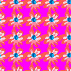 Vibrant pink floral pattern.