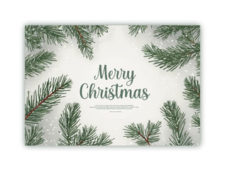 Simple Minimalist Horizontal Merry Christmas Greeting Card Invitation, Christmas Business Card