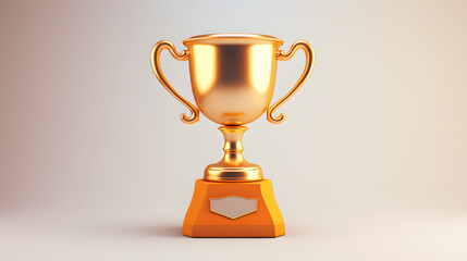 Fototapeta premium 3D gold trophy cup isolated on background
