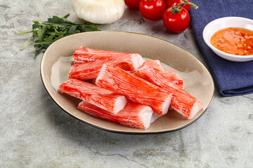 Tasty Crab stics surimi heap