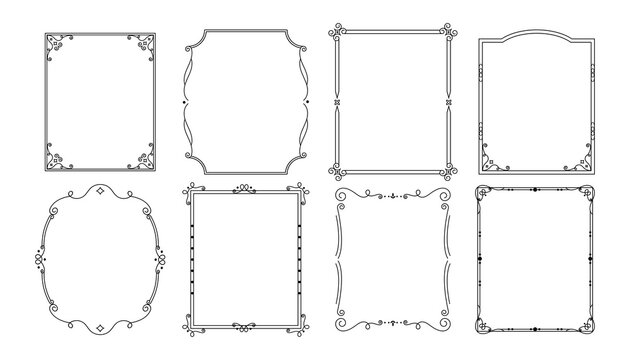 Vintage ornamental decorative frames collection