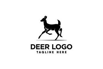 Deer logo vector with modern and clean silhouette style