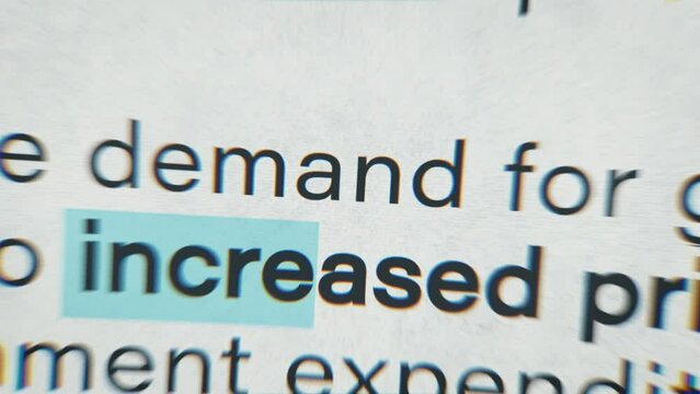 Newspaper article headlines about inflation loss of value world economics, concept of decreasing purchasing power, digital animation