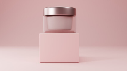 3D rendered Cosmetics Jar mock up