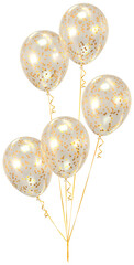 Transparent gold confetti party balloons