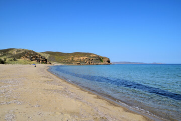 Fototapeta na wymiar Neftina Beach, Lemnos island, Greece, Aegean Sea