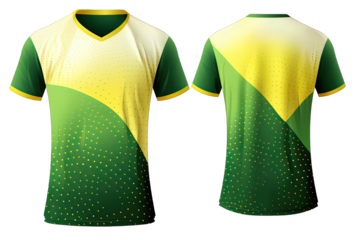 Green And Light Yellow Luxury Football Jersey With Dotted Pattern on transparent background