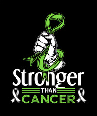 stronger than cancer awareness t-shirt design.