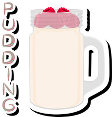 Illustration on theme fresh sweet tasty pudding of consisting various ingredients