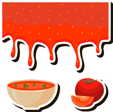 Illustration on theme beautiful tasty edible hot homemade soups with broth