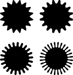 A groovy frame with a wavy edge and a simple y2k border round shape. It has a retro aesthetic zigzag text box silhouette. Design elements for a social media story or post. Vector illustration.