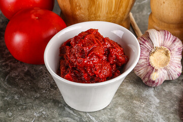 Natural organic red tomato paste