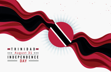 Happy Independence Day of Trinidad with Flag