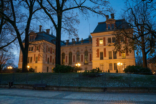 Historical Castle at Silesia Poland region during twilight phase 