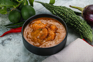 Indian cuisine - Masala with prawn