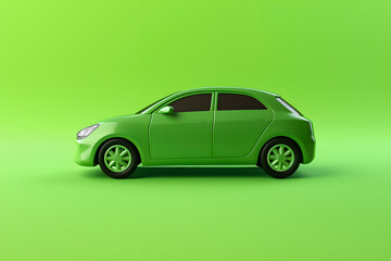 Green car concept of sustainable transport. AI generated