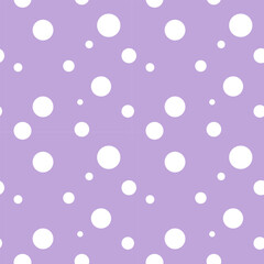seamless pattern with white polka dot on pastel purple background  © Ainy