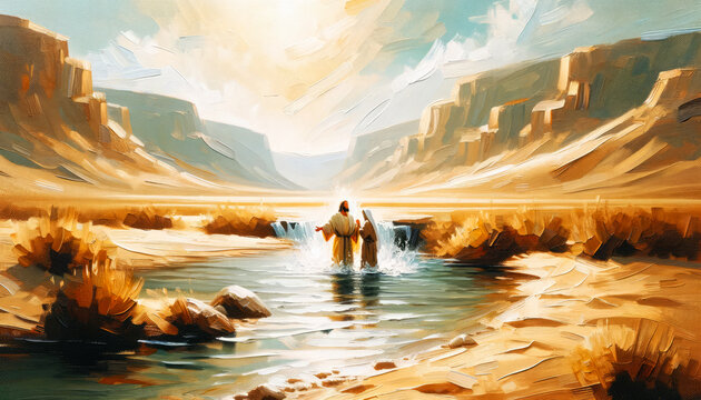 Baptism Of The Lord. Digital illustration.